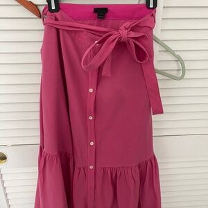Pink midi button up skirt
